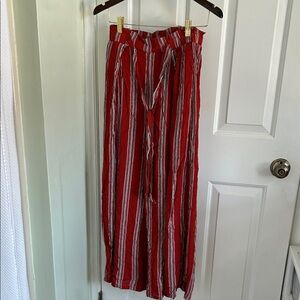 Simple Red and White Striped Pants